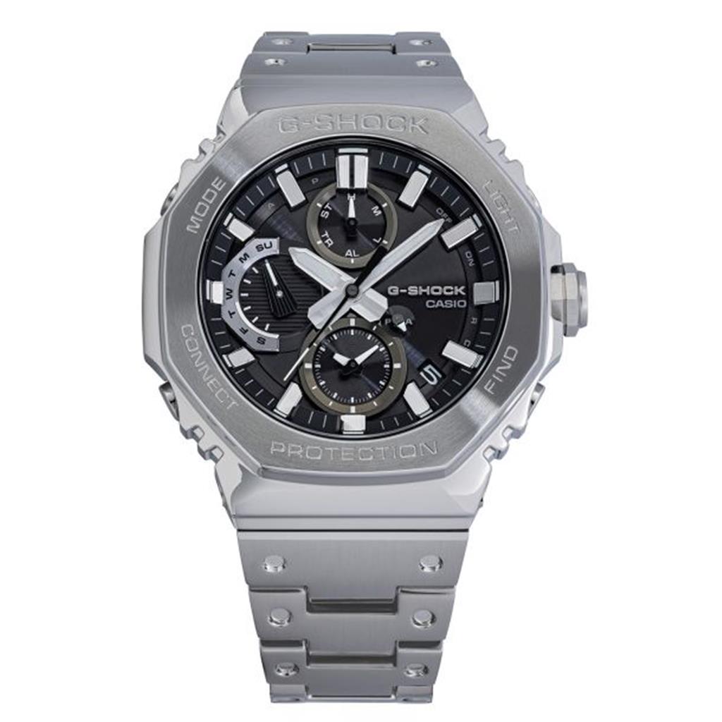 G-Shock Full Metal Chronograph Solar Connected Black Dial Stainless Steel Watch