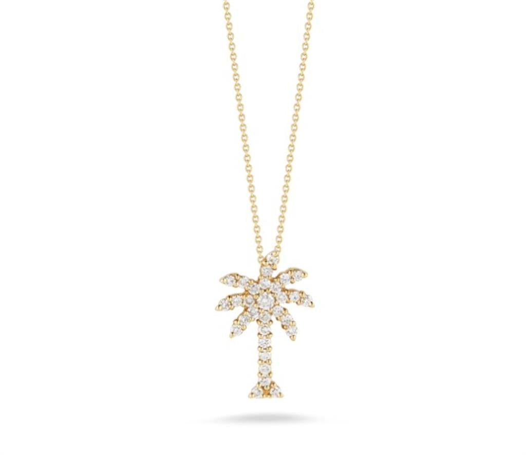 18 KT Yellow Gold Diamond Palm Tree Pendant 001145AYCHX0
