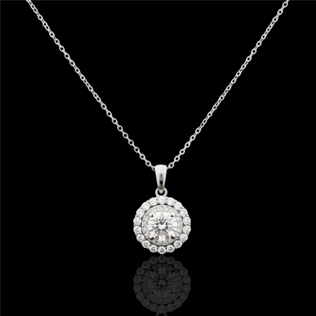Eternity Diamond Double Halo Pendant