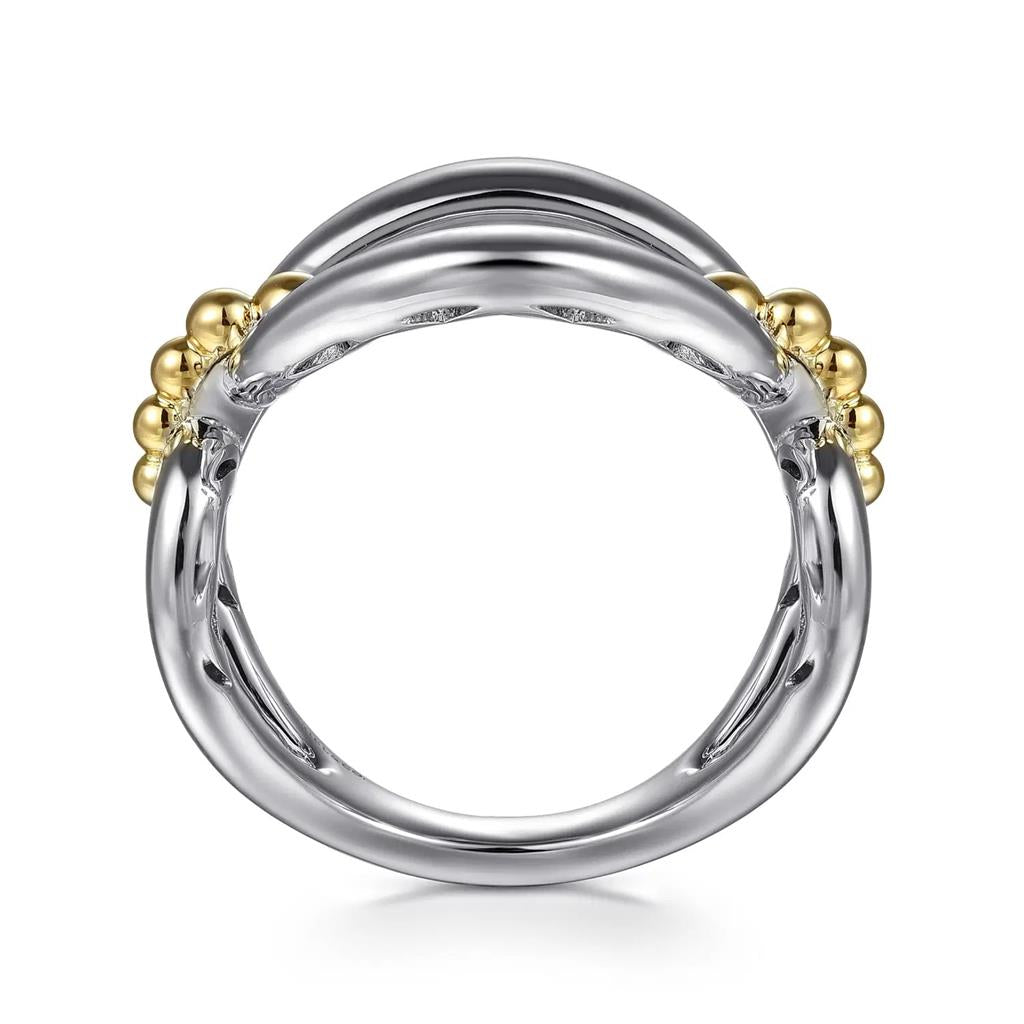 Bujukan Link Ring in 14K Yellow Gold & Sterling Silver