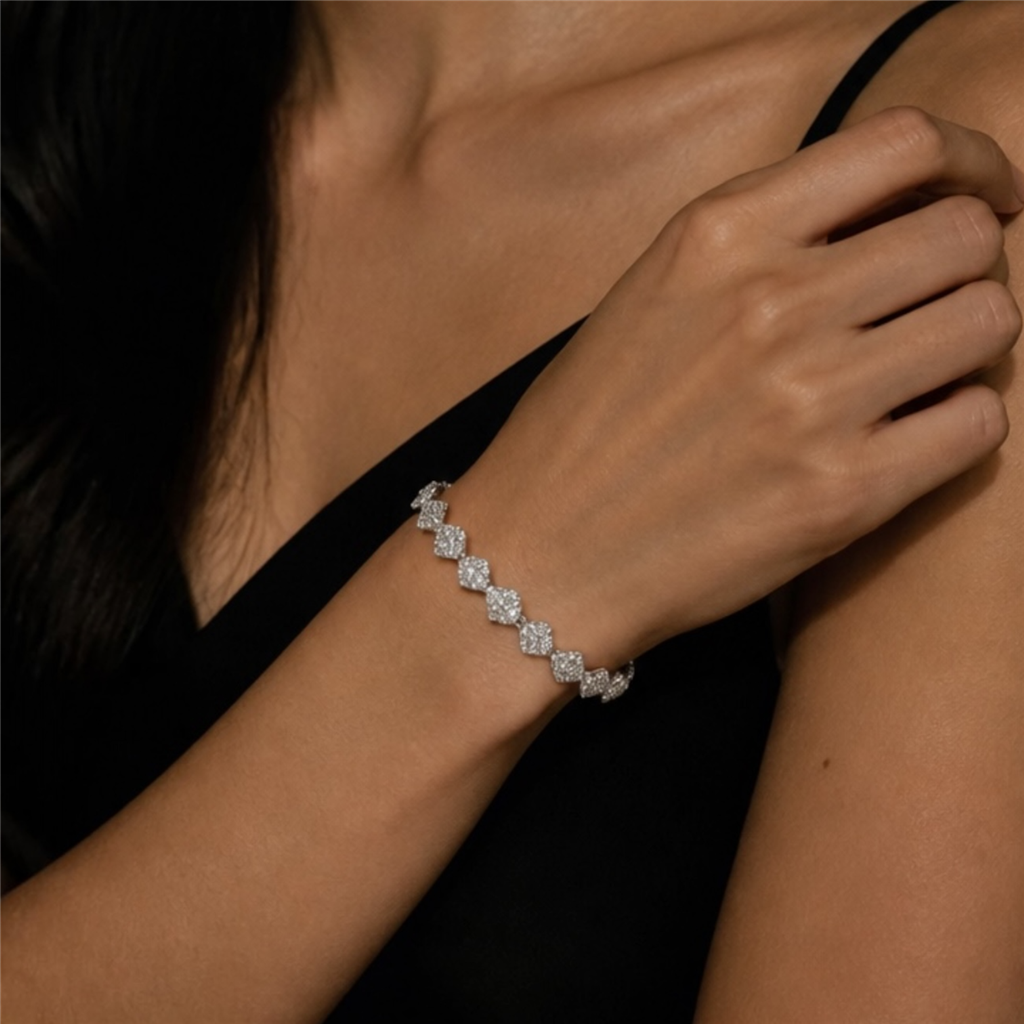 Eternity Diamond Cluster Bracelet