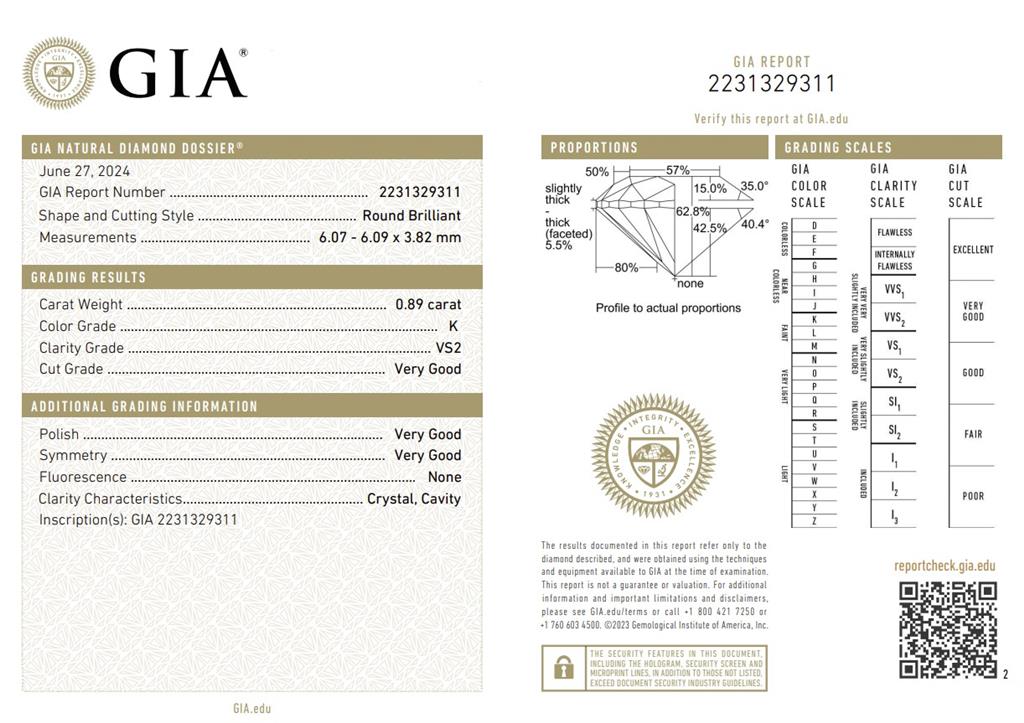 14kt White Gold 3-Prong 1.79ct Round Diamond Stud Earrings