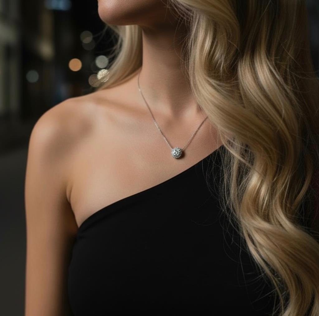 Eternity Round Diamond Halo Necklace