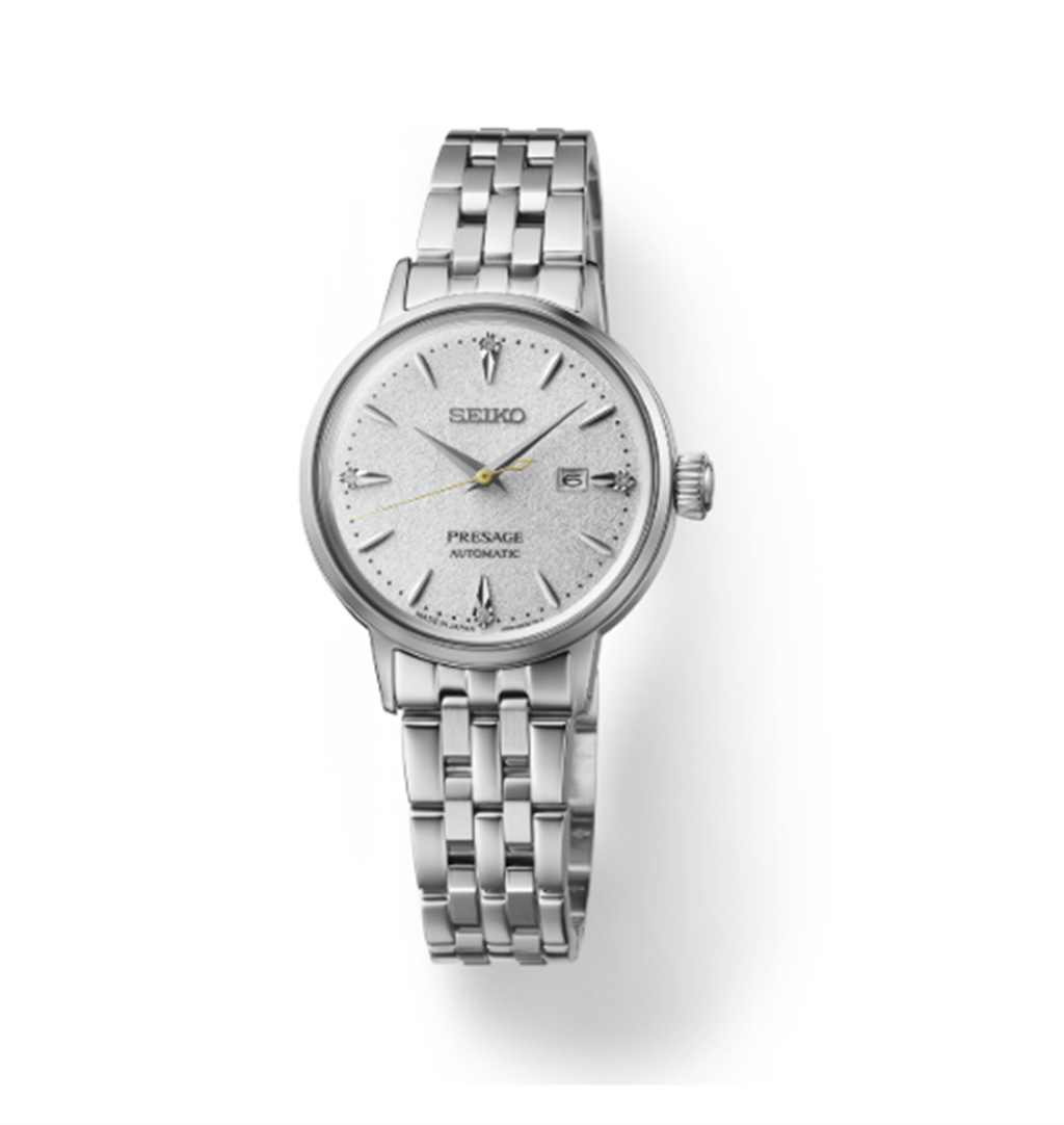 Seiko Presage Stainless Steel Silver Diamond Dial Watch – Ref. SRE017