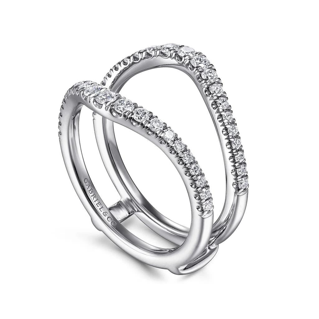 14 Kt White Gold Curved Diamond Ring Enhancer – Contemporary Collection