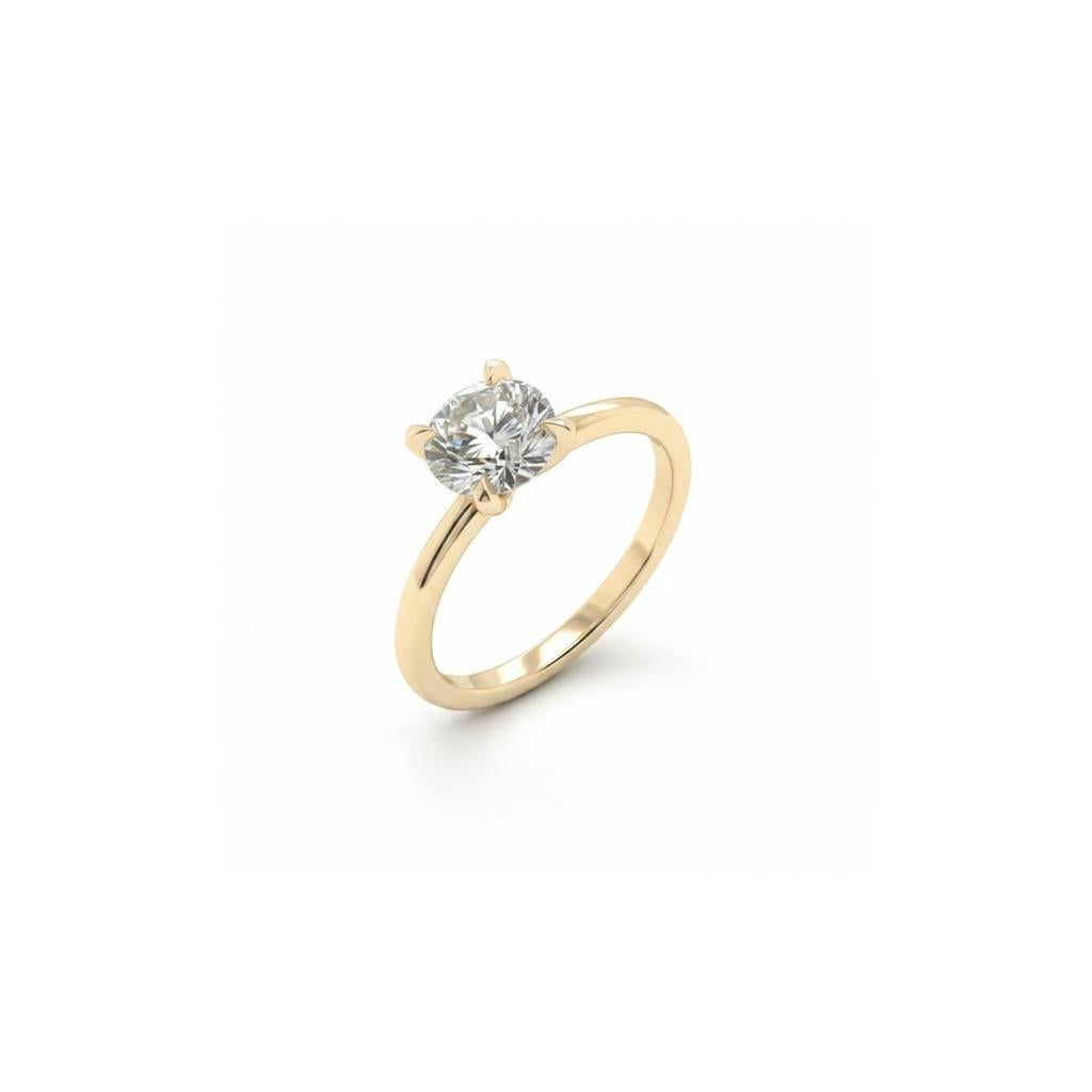 14K Yellow Gold 4 Prong Solitaire Diamond Engagement Ring | 1.00ct