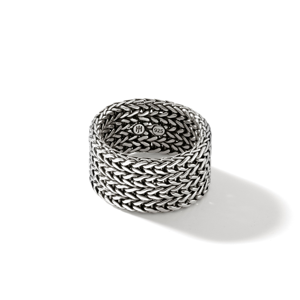 Sterling Silver Wide Rata Chain Ring