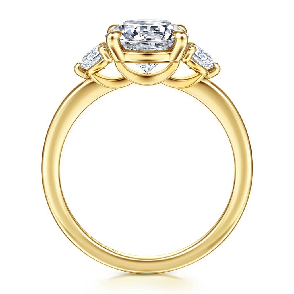 14kt Yellow Gold 3-Stone Diamond Semi-Mounting