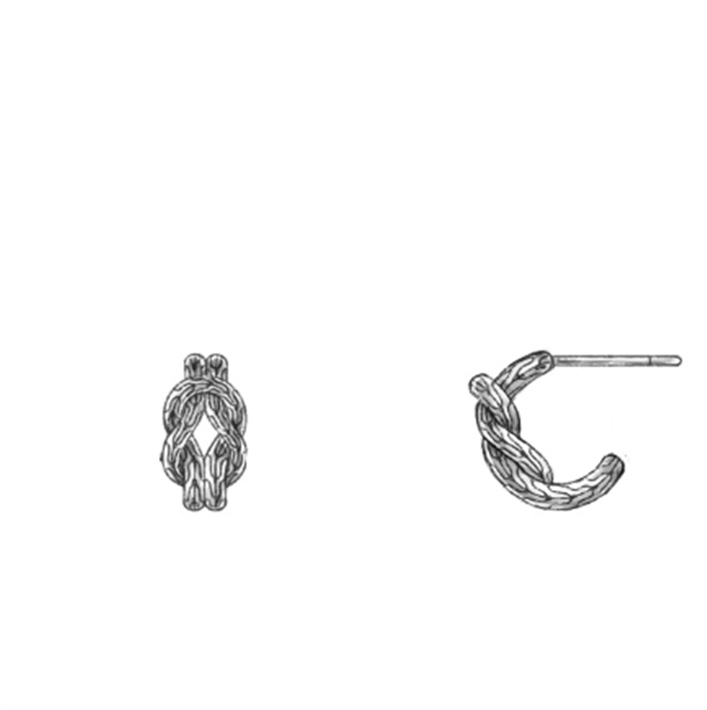 Sterling Silver 9mm Love Knot Hoop Earrings
