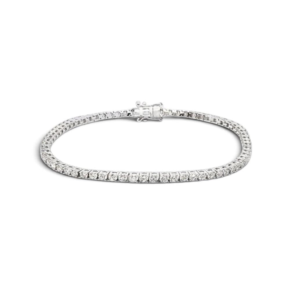 14KT White Gold 3.36ct Diamond Tennis Bracelet
