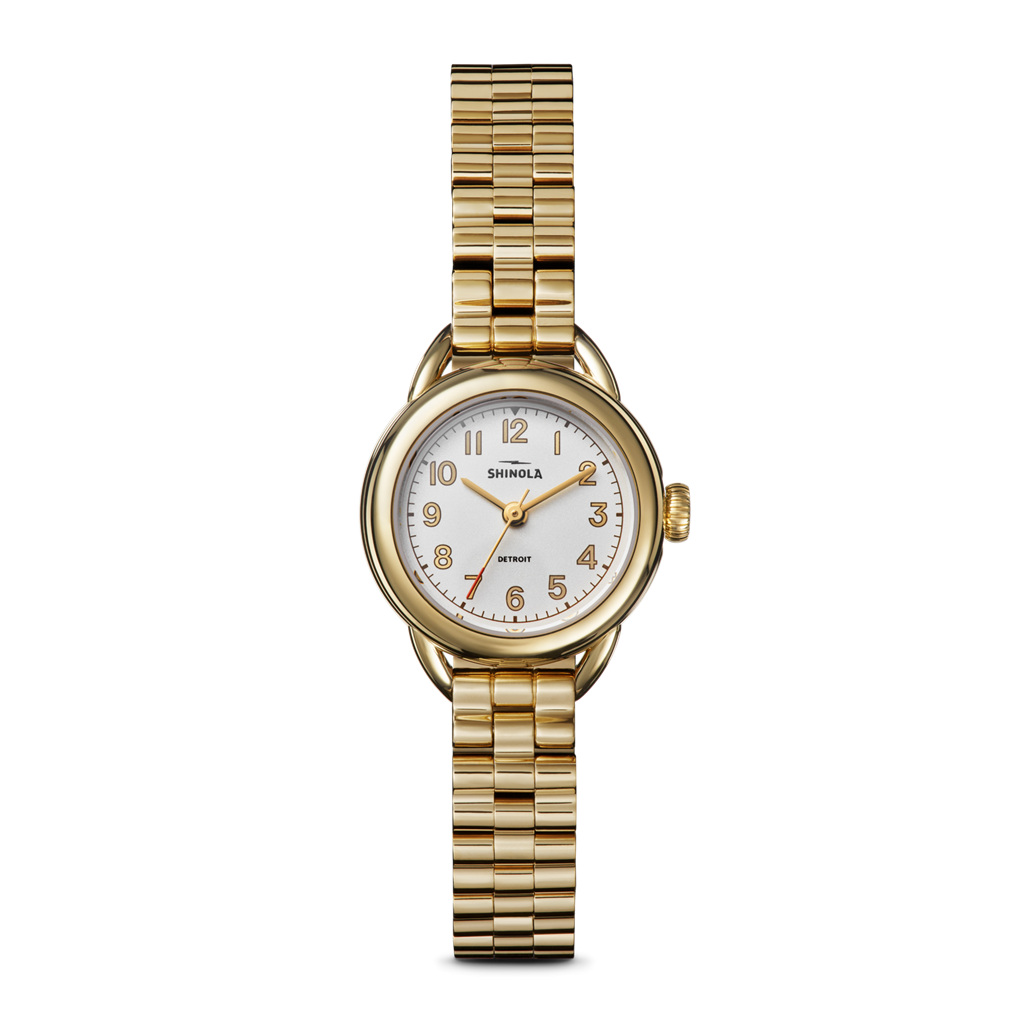 Shinola S0120282830 Runabout 25mm Stainless Steel White Arabic Dial Bracelet Watch
