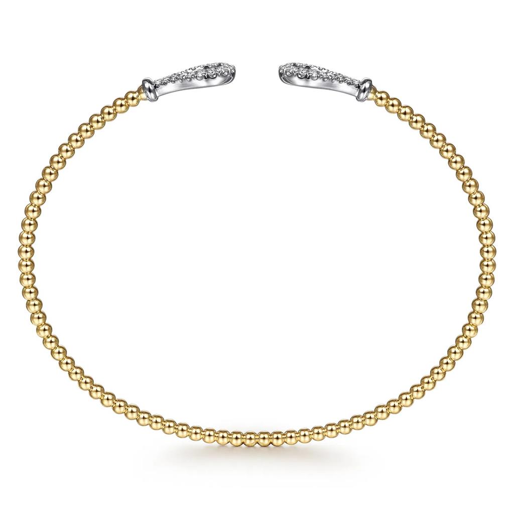 14Kt Two-Tone Gold Bujukan Teardrop Diamond Bangle Bracelet