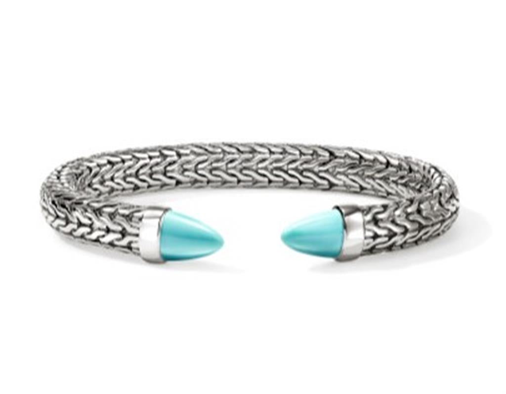 Sterling Silver & Turquoise Spear 50 Flex Cuff