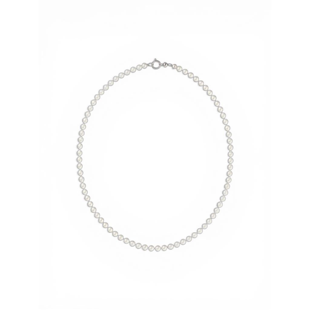 18Kt White Gold Cultured Pearl Strand Necklace