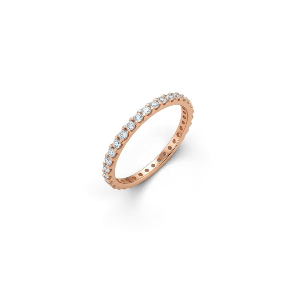 14kt Rose Gold Diamond Eternity Band – Size 7