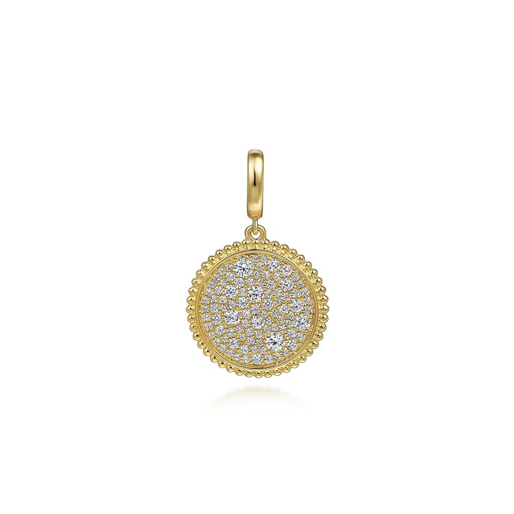 14K Yellow Gold Diamond PavƩ Bujukan Medallion Pendant