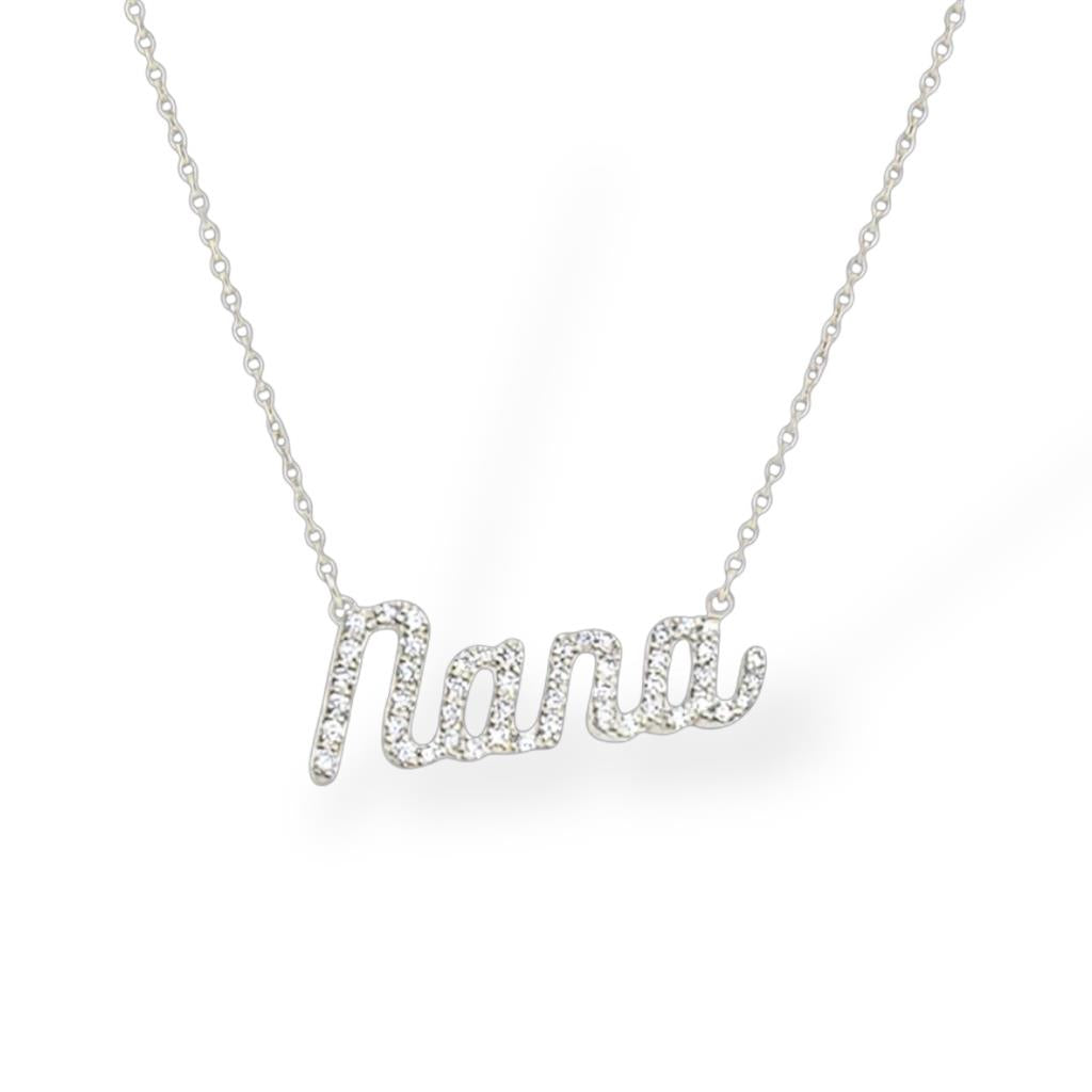 14kt White Gold āNanaā Diamond Necklace