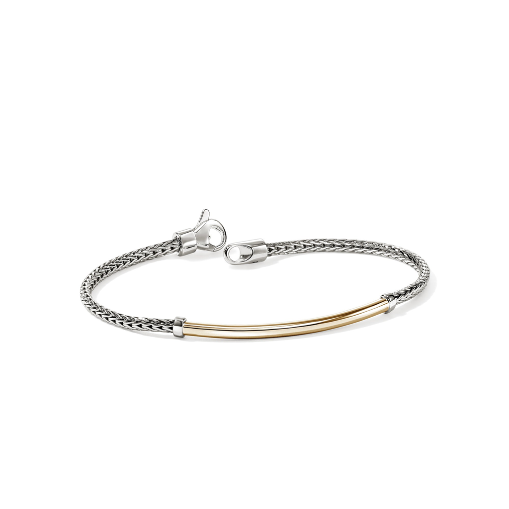 Essential 2.5mm Silver & 14 KT Yellow Gold Bracelet