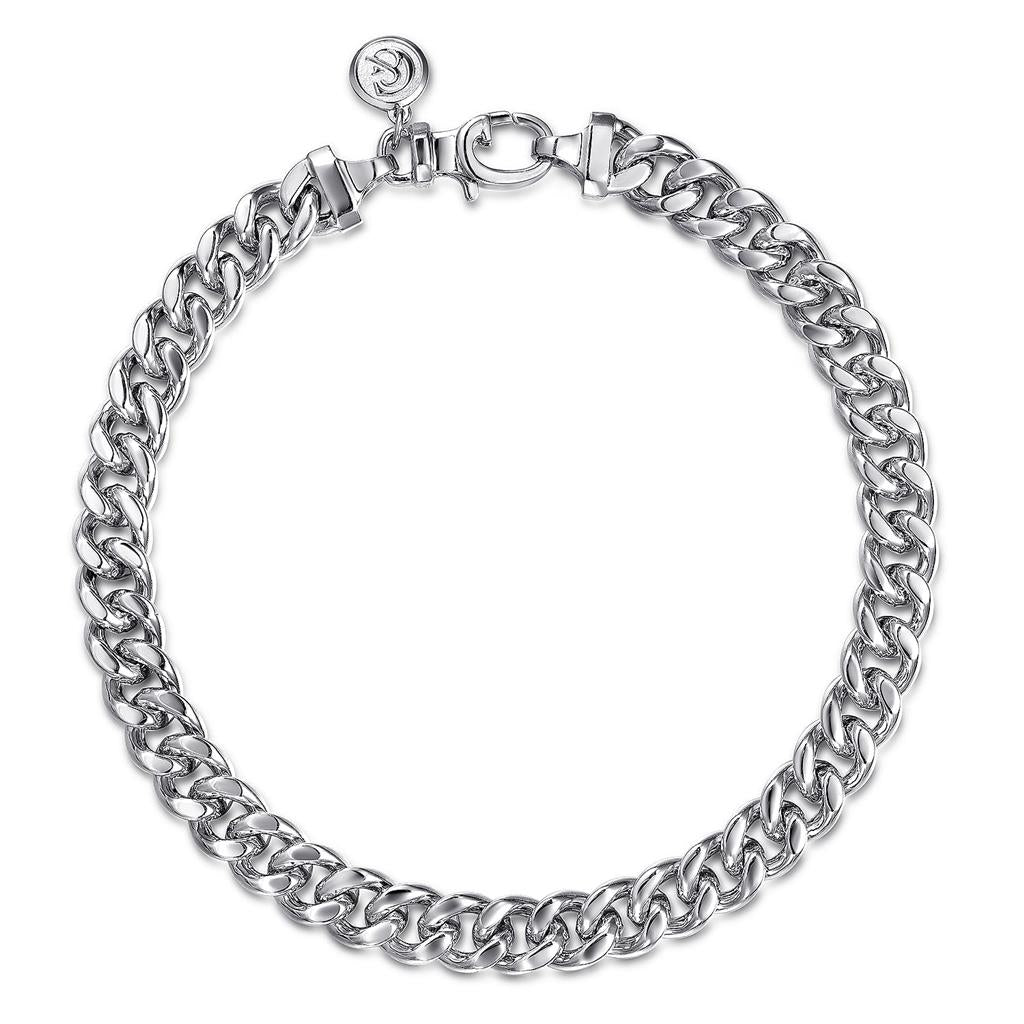 6mm 925 Sterling Silver Solid Link Chain with Diamond Cut Bracelet