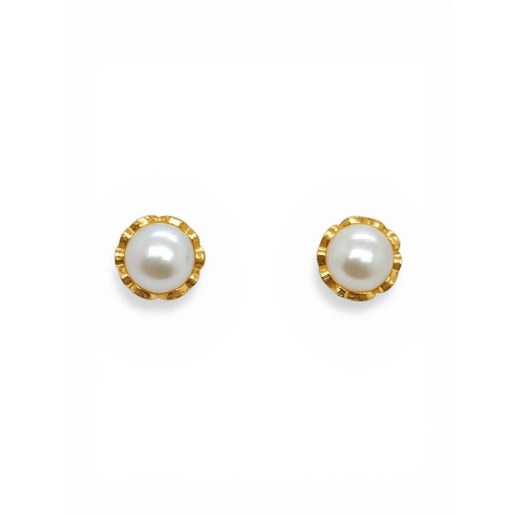 14Kt Yellow Gold Pearl Stud Earrings