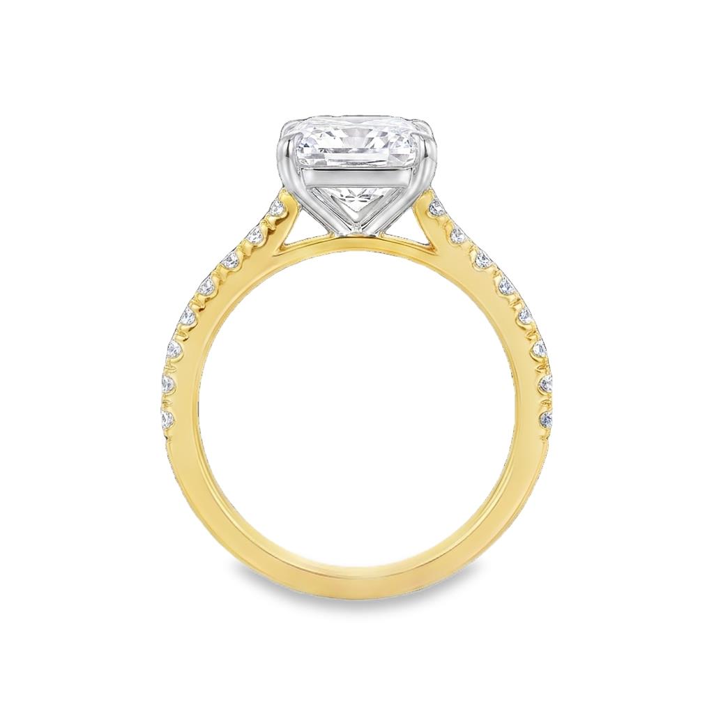 14kt Two-Tone Diamond Semi-Mount Ring