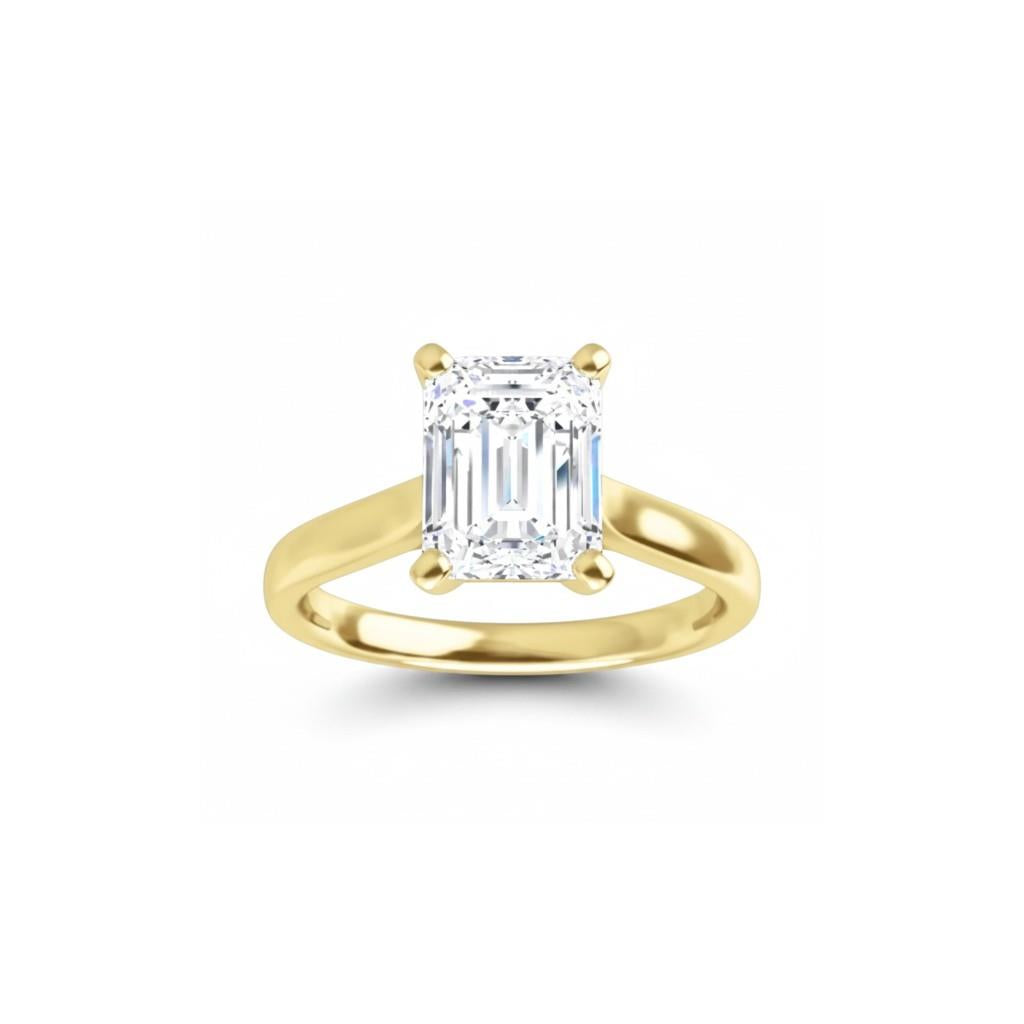 14K Yellow Gold Emerald Cut Diamond Solitaire Engagement Ring | 1.21ct