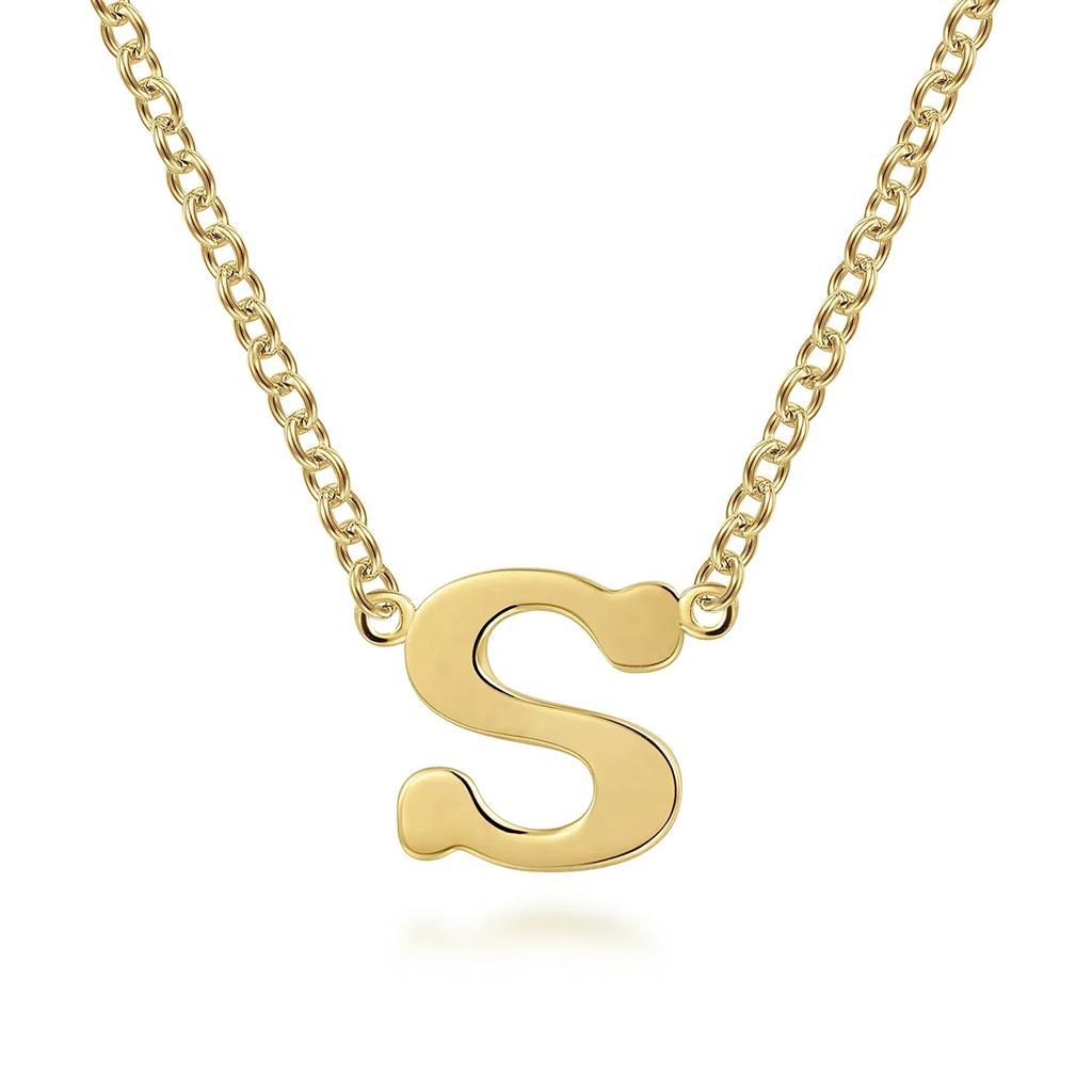 14kt Yellow Gold Initial āSā Necklace