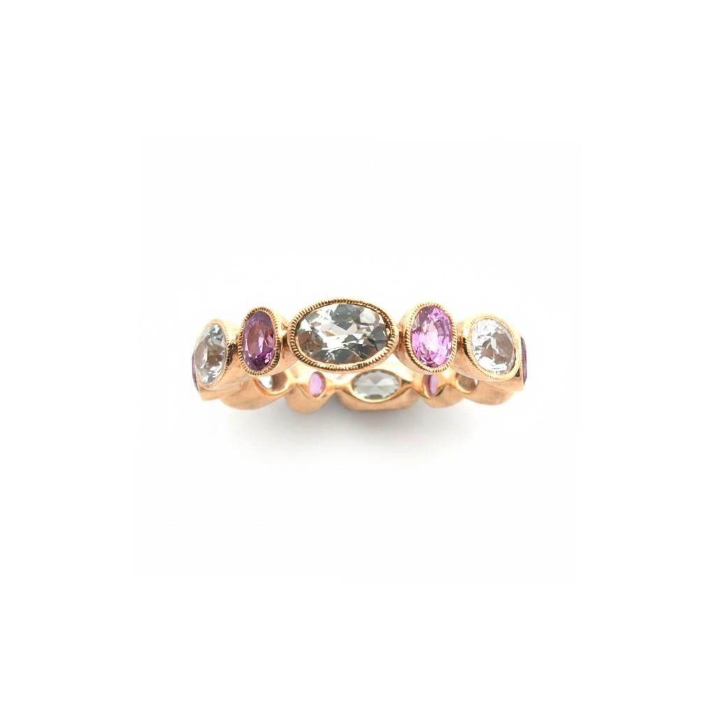 18K Rose Gold Pink & White Sapphire Eternity Ring