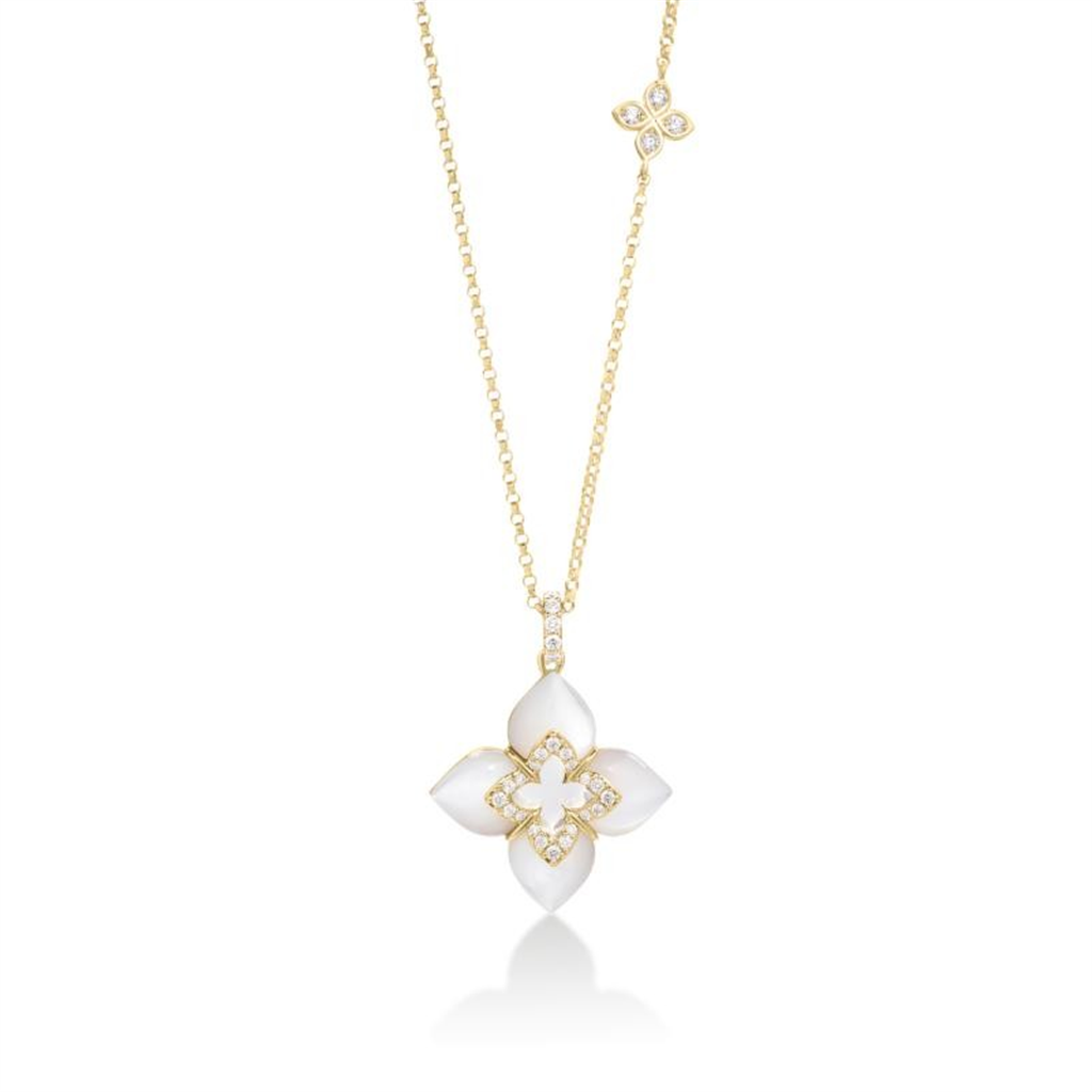 18KT Yellow Gold Mother of Pearl Venetian Princess Necklace