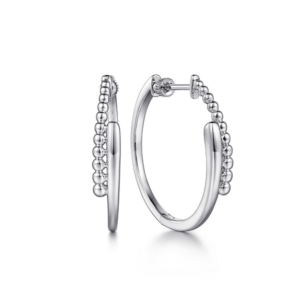 Sterling Silver Bujukan Bypass Hoop Earrings 30mm