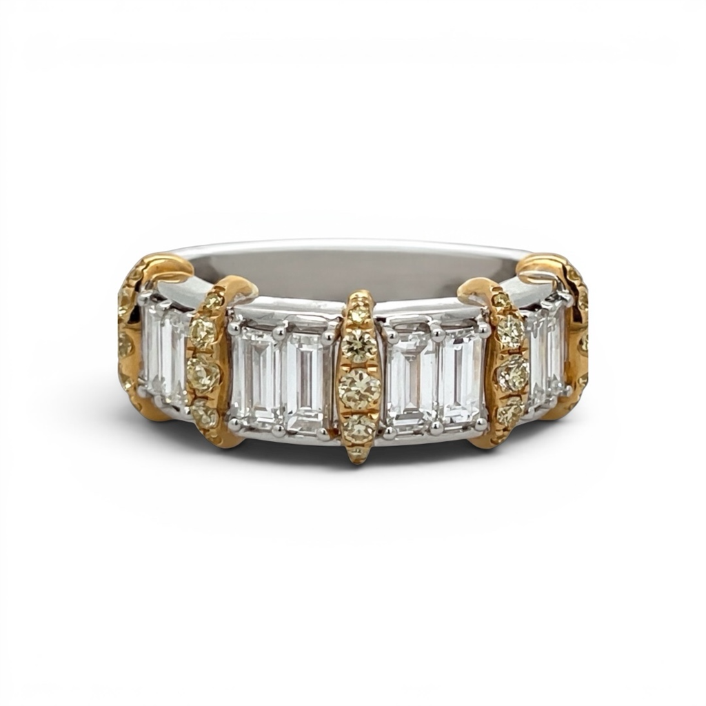 18K Two-Tone Yellow & White Diamond Fashion Ring | 2.13 CTW