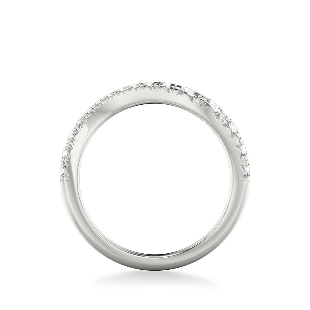 Two-Tone Organic Curve Double Row Diamond Band Designed by Frederick Goldman