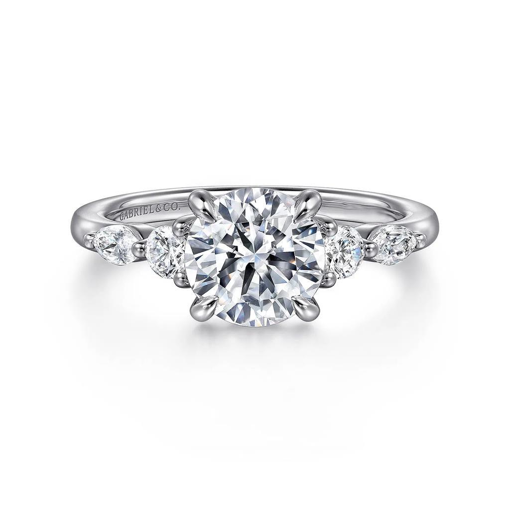 14kt White Gold 5-Stone Diamond Semi-Mounting