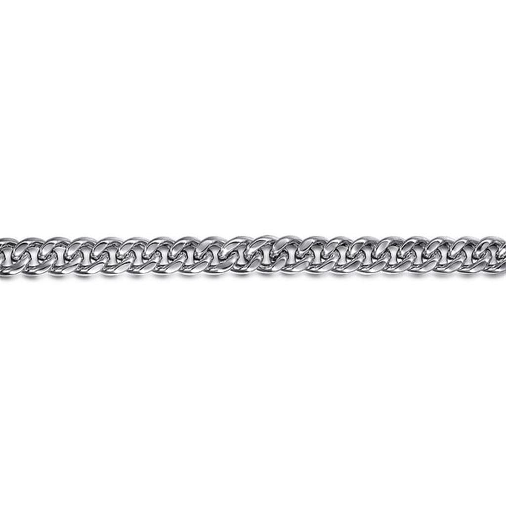 6mm 925 Sterling Silver Solid Link Chain with Diamond Cut Bracelet