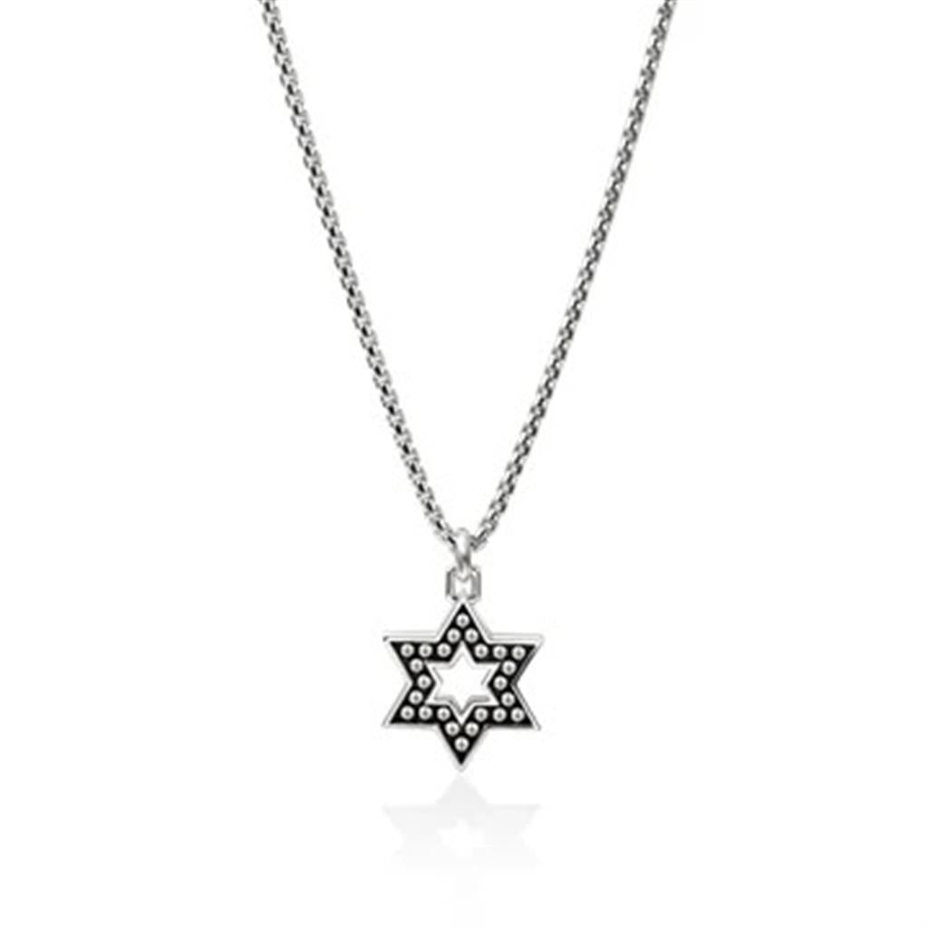 Nailhead Star of David Pendant, Sterling Silver NM30180X22