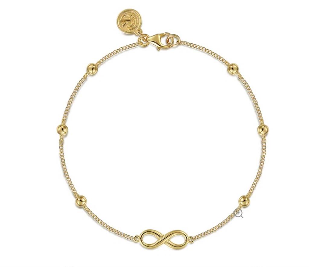 14K Yellow Gold Bujukan Chain Bracelet with Infinity Station