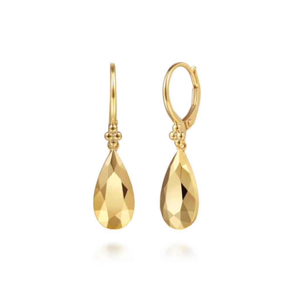14KT Yellow Gold Bujukan Clover Drop Earrings