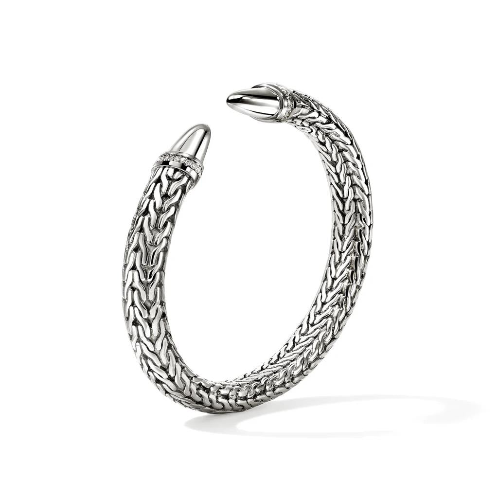 Spear 50 Flex Cuff Bracelet – 8.9mm Sterling Silver with 0.25ct Black Diamond Pavé CBP988982BDXIM