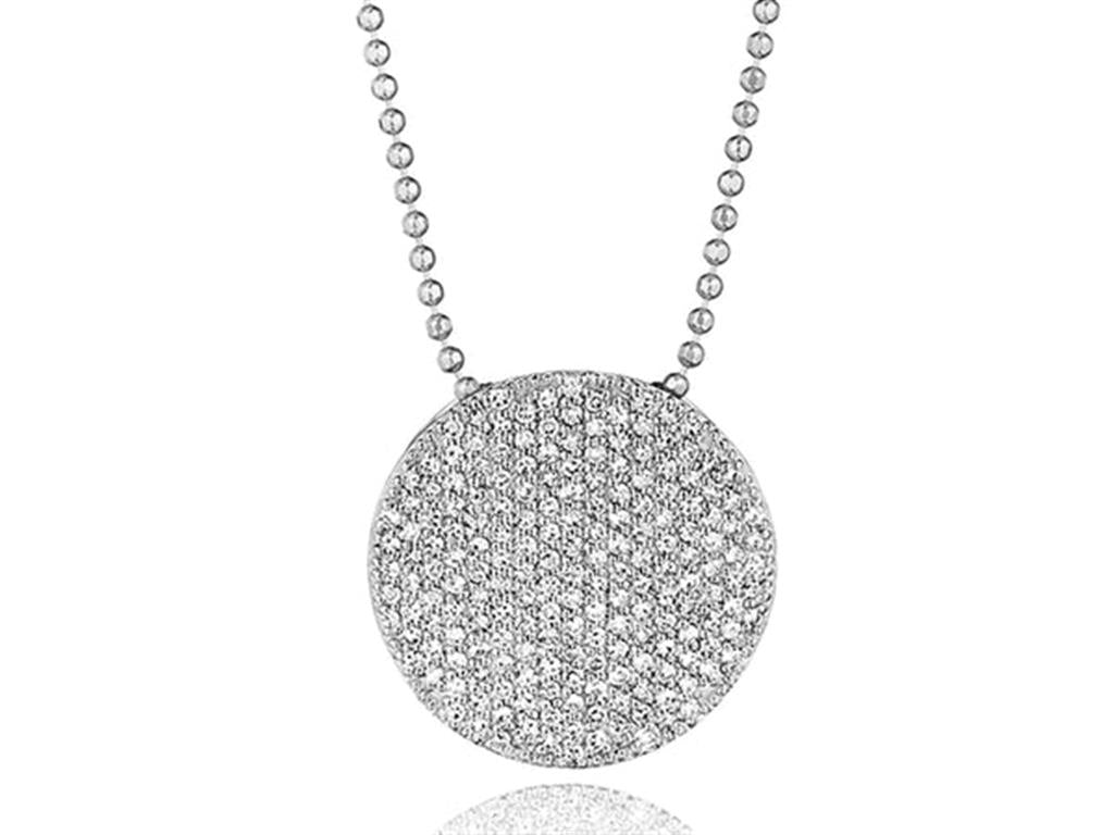 14 KT White Gold Diamond large infinity necklace