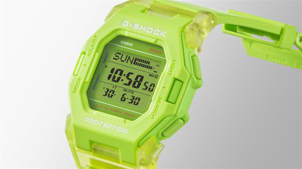 G-Shock Classic Neon Green Resin Digital Watch with Step Tracker and Green Dial