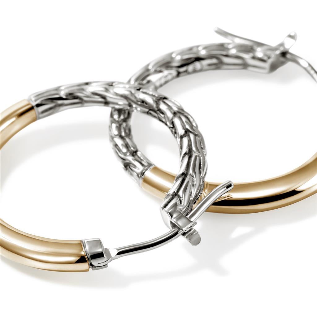 Sterling Silver & 14kt Yellow Gold 18mm Essential Hoop Earrings EZZ98720