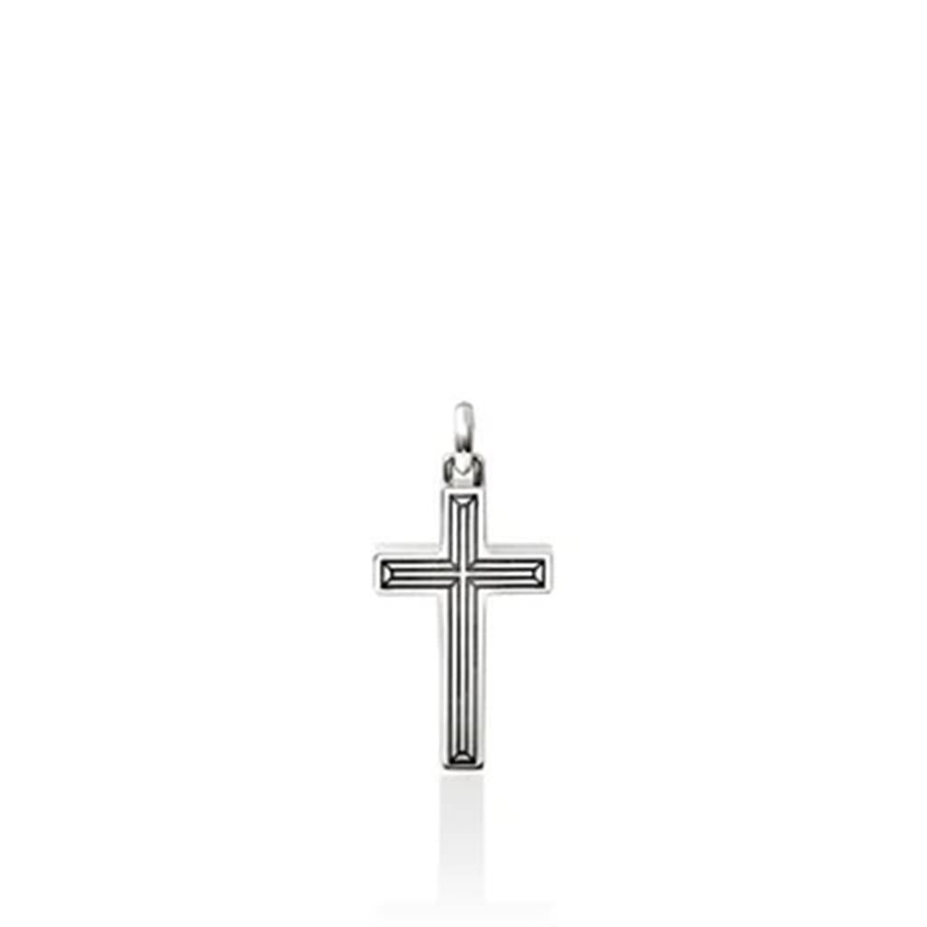 Sterling Silver Nailhead Cross Pendant Necklace – 22"