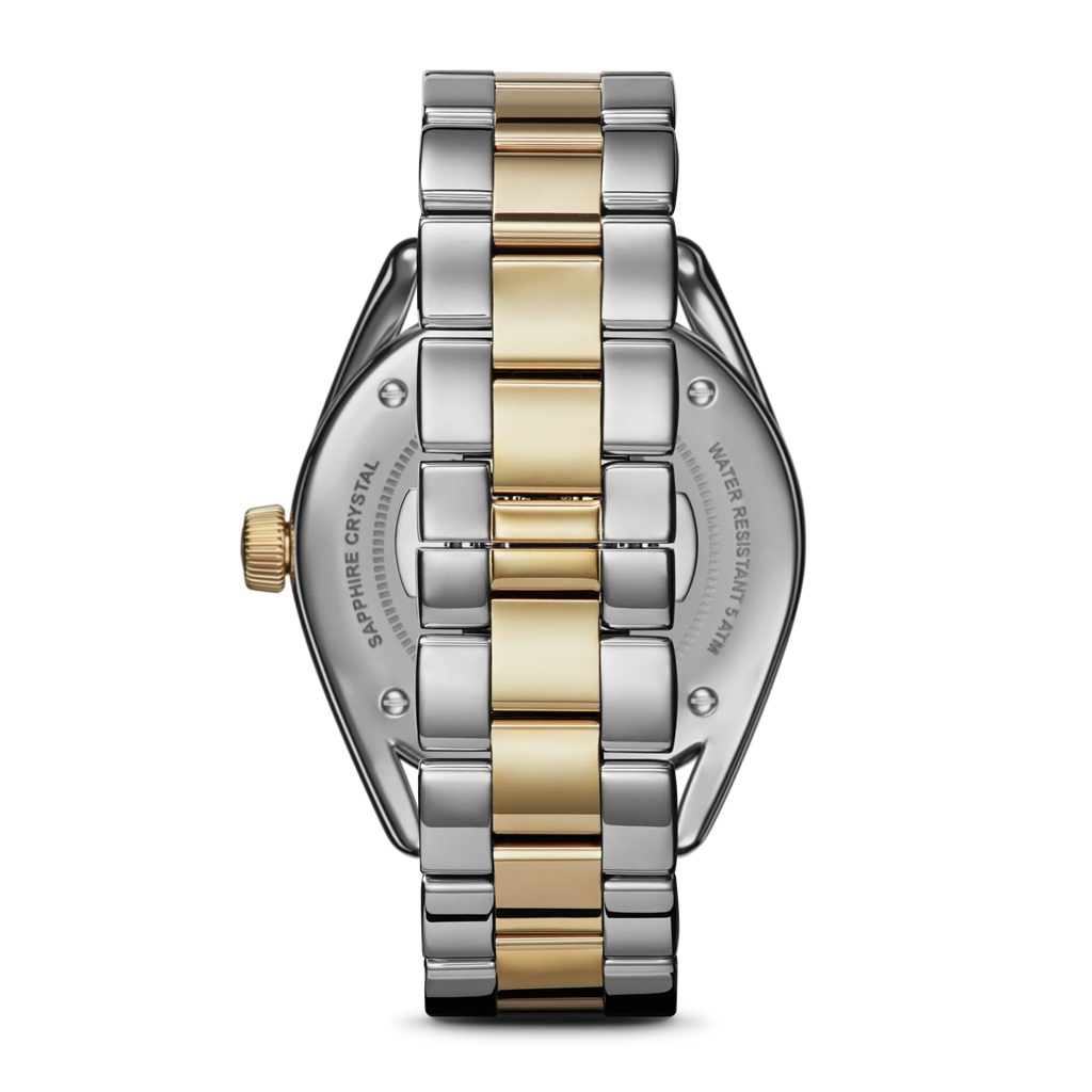 Derby S0120282835 Two-Tone Stainless Steel & Yellow-Gold Mother-of-Pearl Arabic Dial - back view