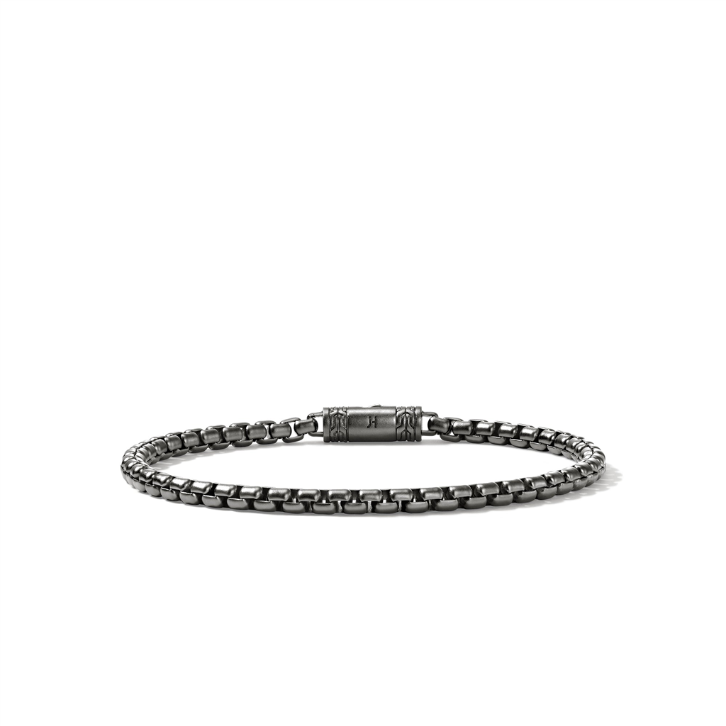 Dark Sterling Silver 3.7mm Box Chain Bracelet