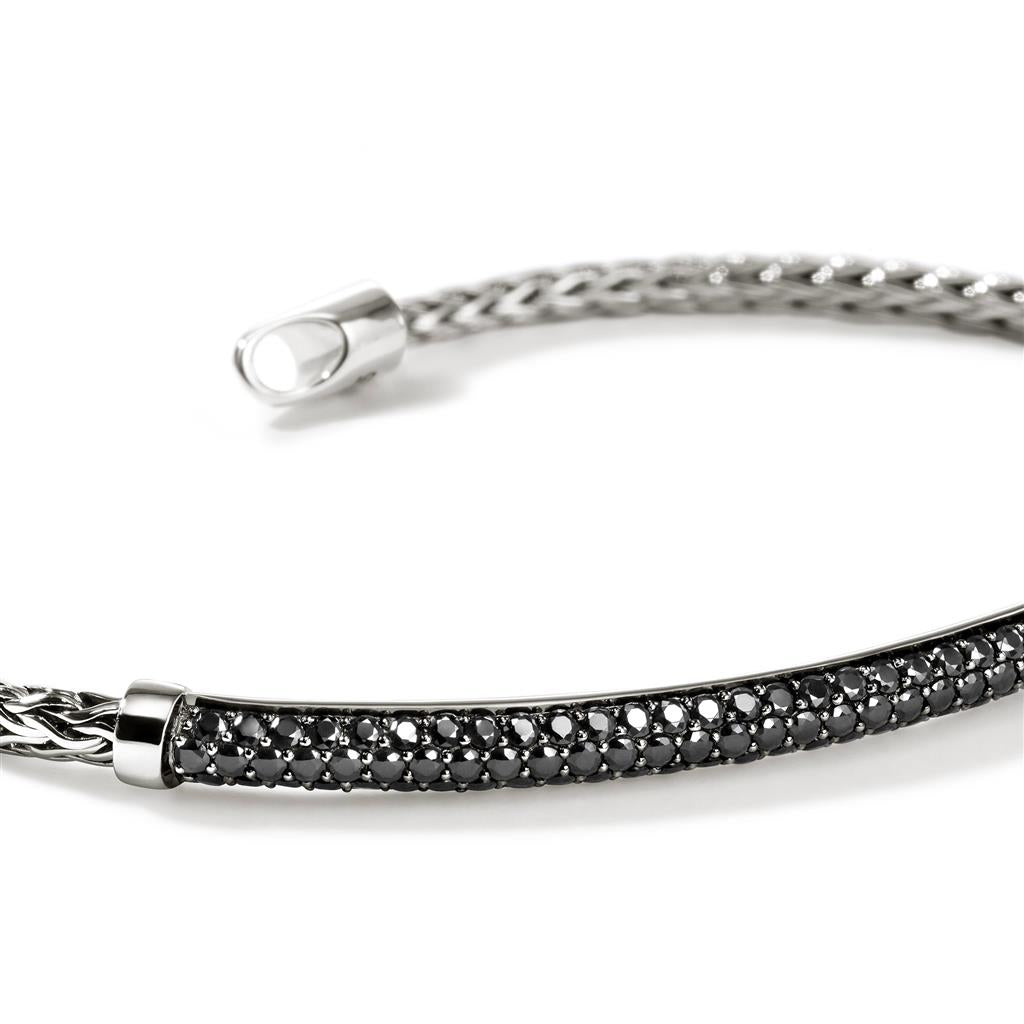 Sterling Silver Black Sapphire Essential PavƩ 2.5mm Bracelet BUS987084BLSXUM