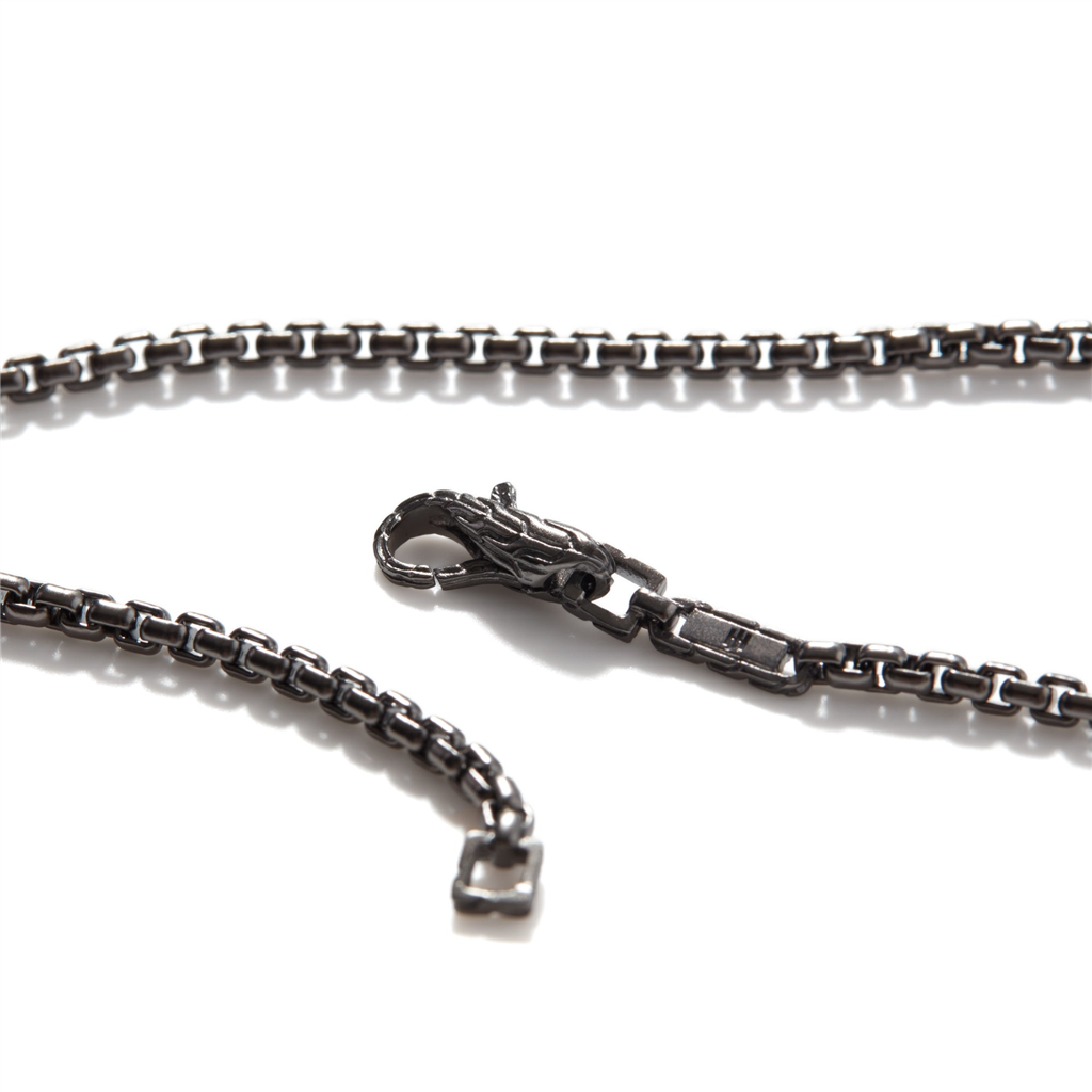 Sterling Silver Black Rhodium Satin 2.7mm Box Chain