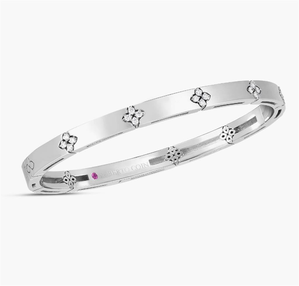18kt White Gold Love in Verona Diamond Bangle ā 0.15ct