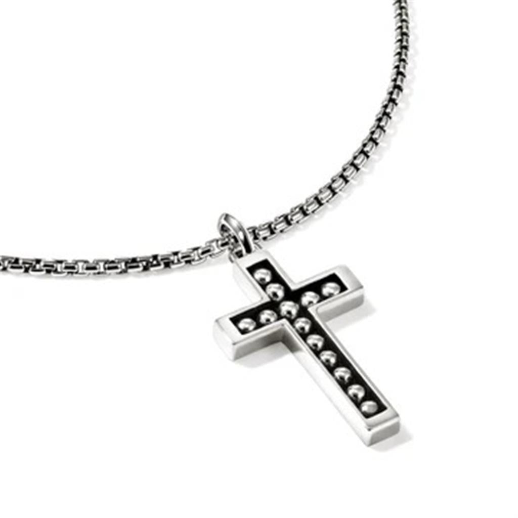 Sterling Silver Nailhead Cross Pendant Necklace – 22"