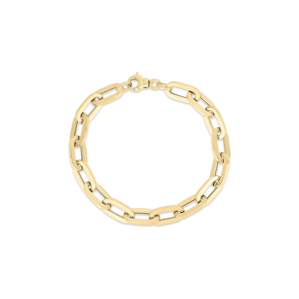 18kt Yellow Gold Flat Oval Link Bracelet