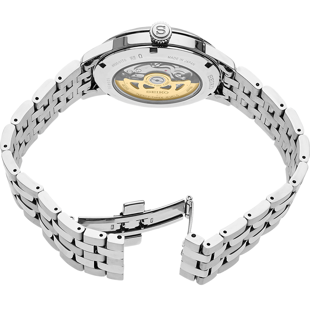 Seiko Presage Cocktail Time Stainless Steel Blue Index Dial Watch ā Ref. SRPB41